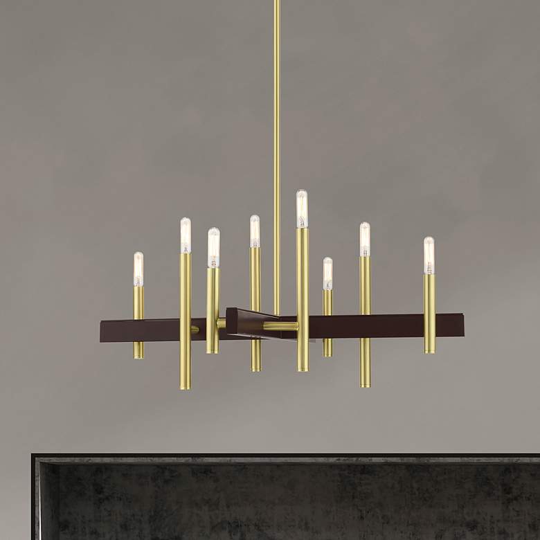 Image 1 Denmark 8 Light Satin Brass Chandelier