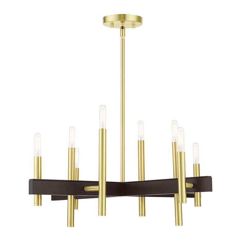 Image 6 Denmark 8 Light Satin Brass Chandelier more views
