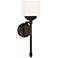 Denna 18" High Black Finish White Glass Wall Sconce