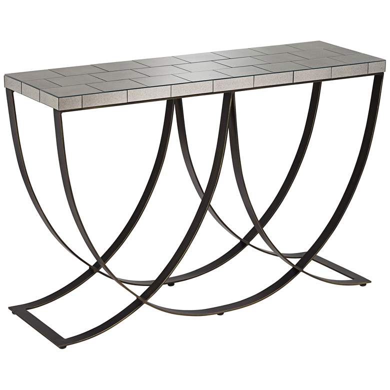 Image 1 Denna 46 1/4 inch Wide Mirrored Tile Console Table