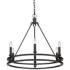 Dennison 27 1/4" Wide Matte Black 6-Light Ring Chandelier