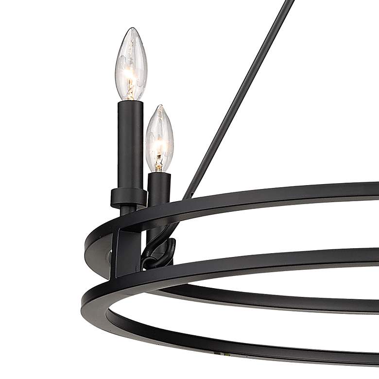 Image 4 Dennison 27 1/4" Wide Matte Black 6-Light Ring Chandelier more views