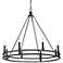 Dennison 36" Wide Matte Black 8-Light Double Ring Chandelier