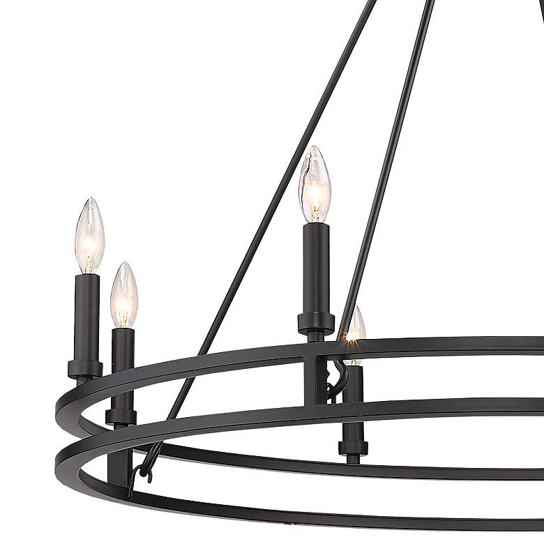 Image 4 Dennison 36" Wide Matte Black 8-Light Double Ring Chandelier more views