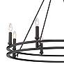 4_Dennison 36" Wide Matte Black 8-Light Double Ring Chandelier more views