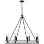 5_Dennison 36" Wide Matte Black 8-Light Double Ring Chandelier more views