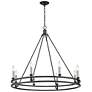 6_Dennison 36" Wide Matte Black 8-Light Double Ring Chandelier more views