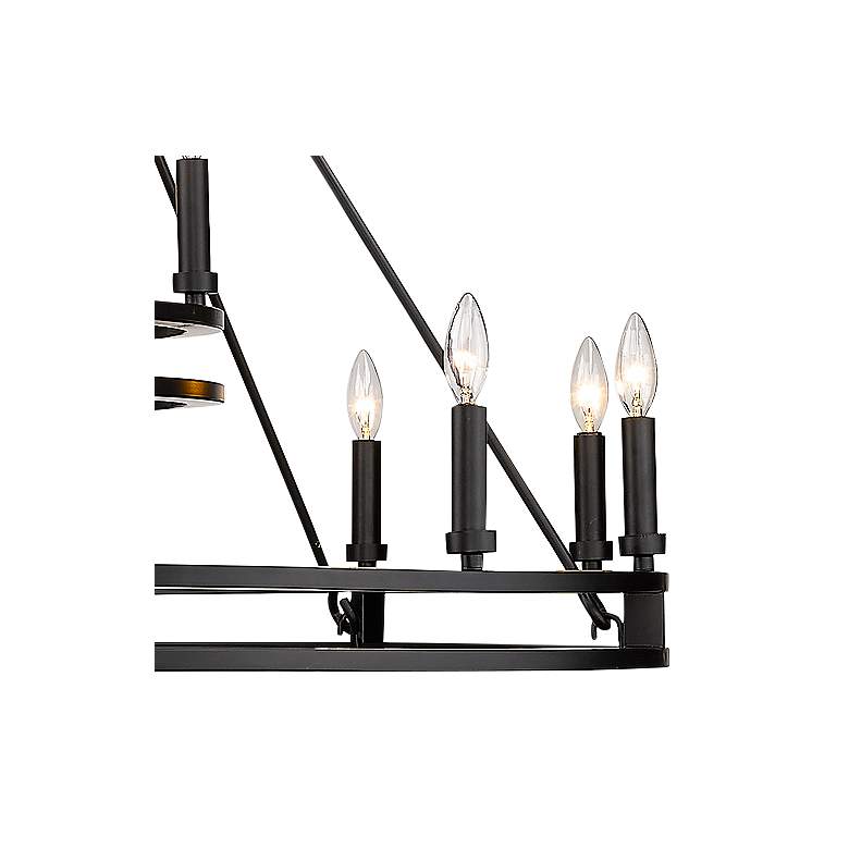 Image 3 Dennison 47 3/4" Wide 18-Light Matte Black Double Ring Chandelier more views