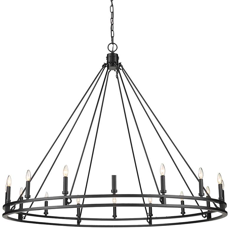 Image 3 Dennison 60 1/4" Wide Matte Black 16-Light Chandelier