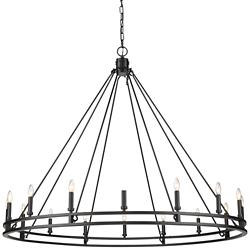 Dennison 60 1/4" Wide Matte Black 16-Light Chandelier