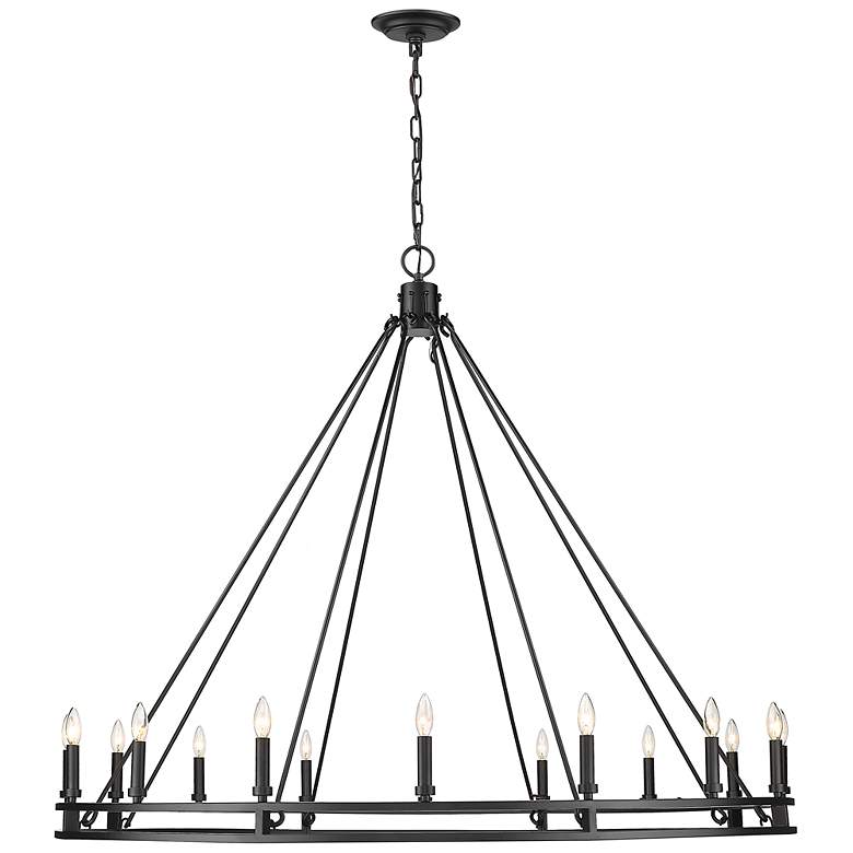 Image 5 Dennison 60 1/4" Wide Matte Black 16-Light Chandelier more views