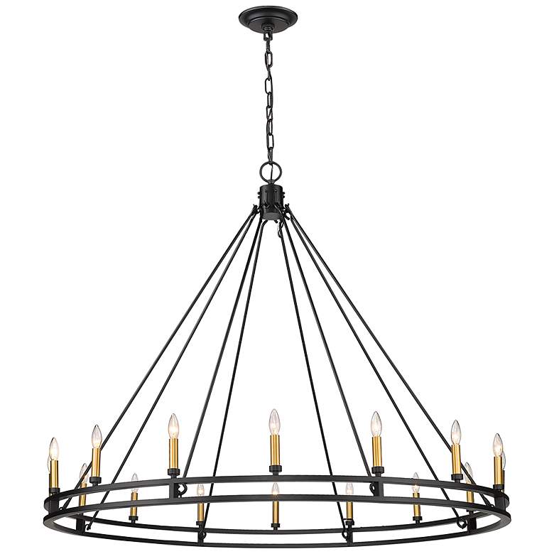 Image 6 Dennison 60 1/4" Wide Matte Black 16-Light Chandelier more views