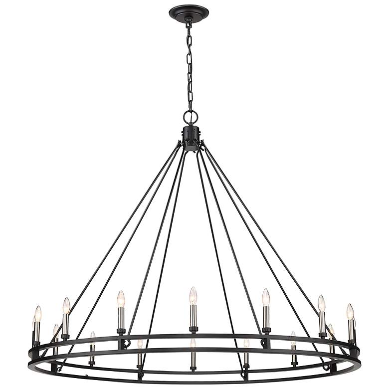 Image 7 Dennison 60 1/4" Wide Matte Black 16-Light Chandelier more views