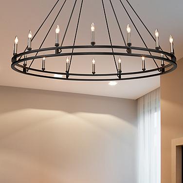 Dennison 60 1/4" Wide Matte Black 16-Light Chandelier