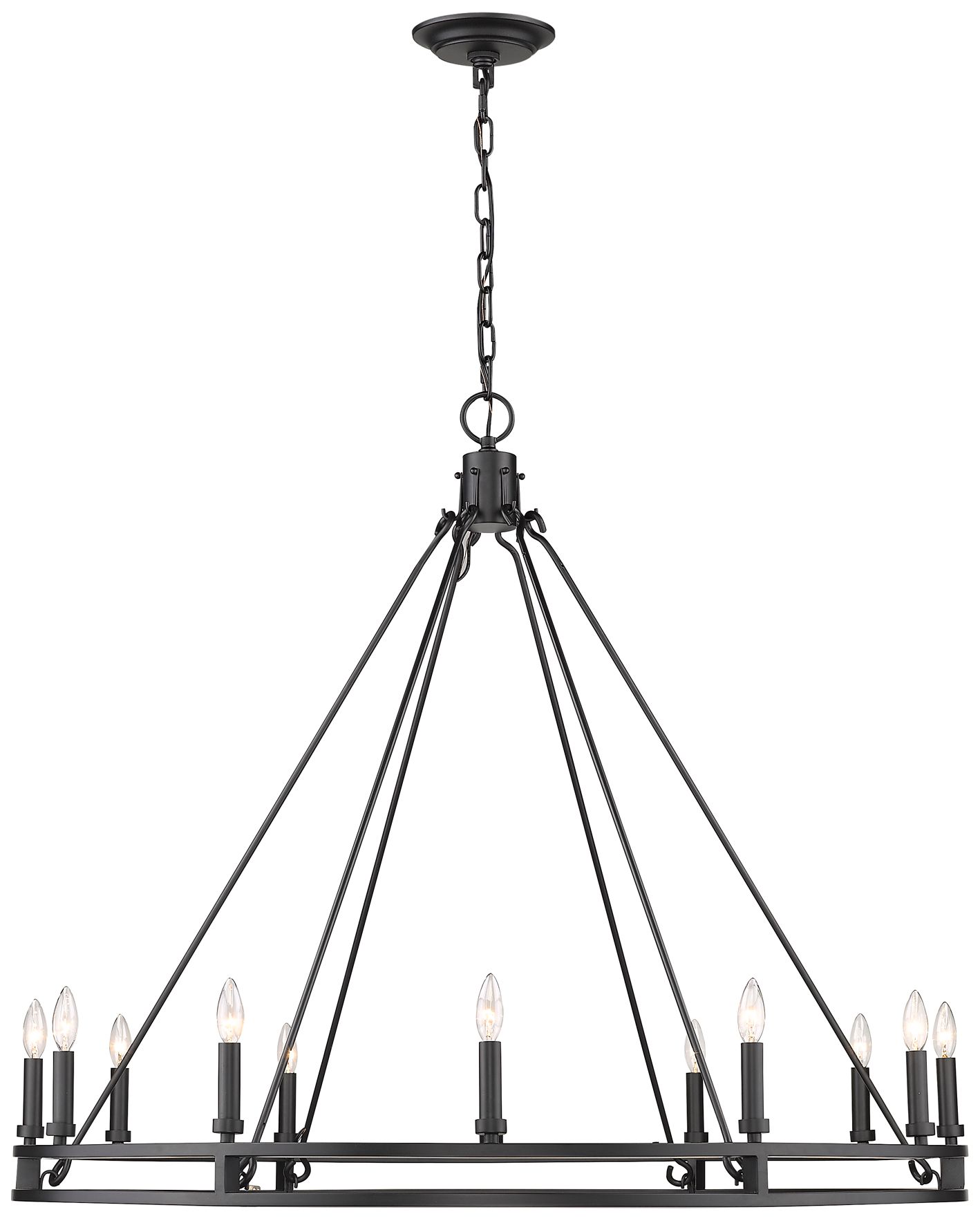 Image 4 Dennison by Z-Lite Matte Black 47.75 inch 12 Light Chandelier more views