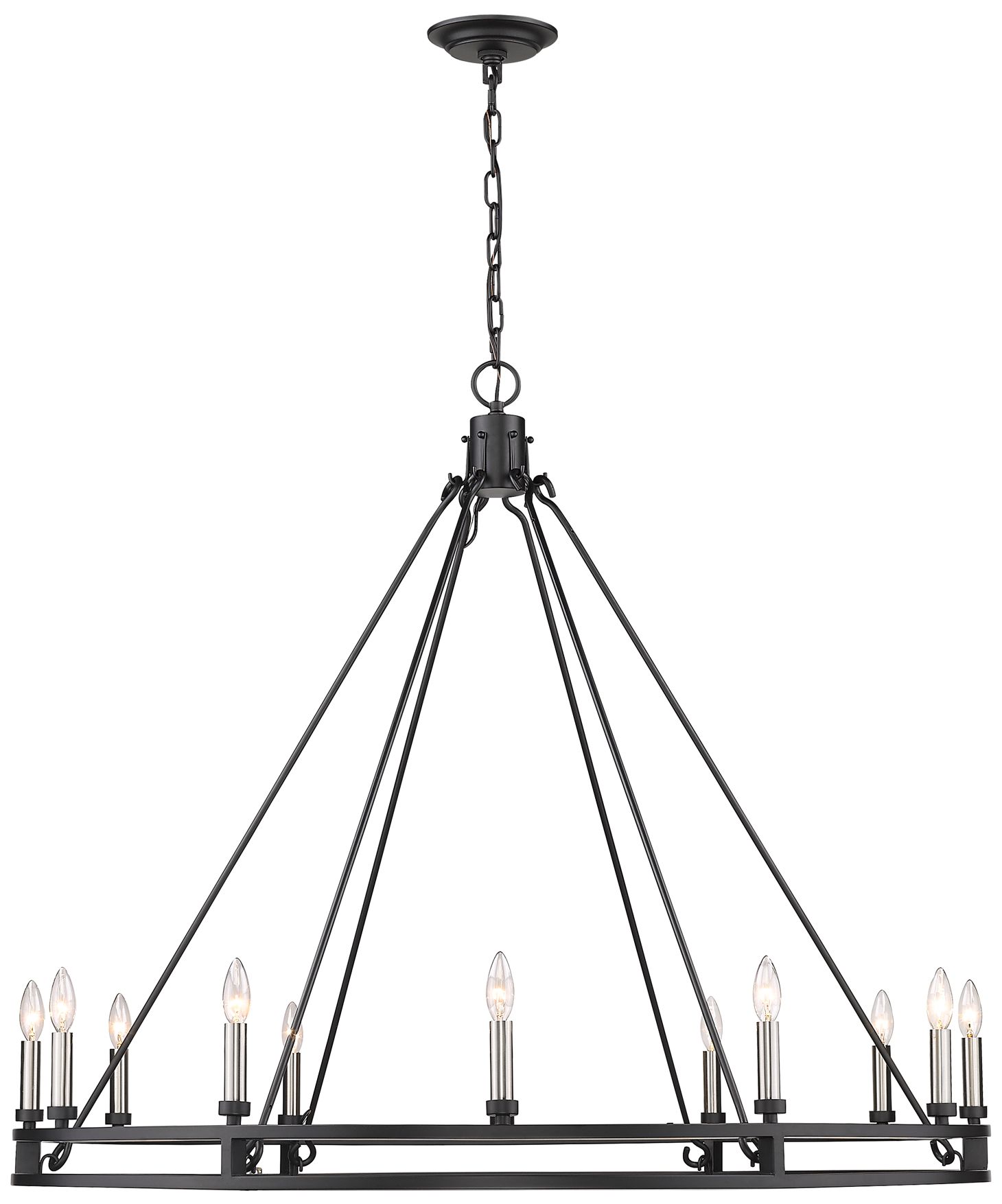 Image 5 Dennison by Z-Lite Matte Black 47.75 inch 12 Light Chandelier more views