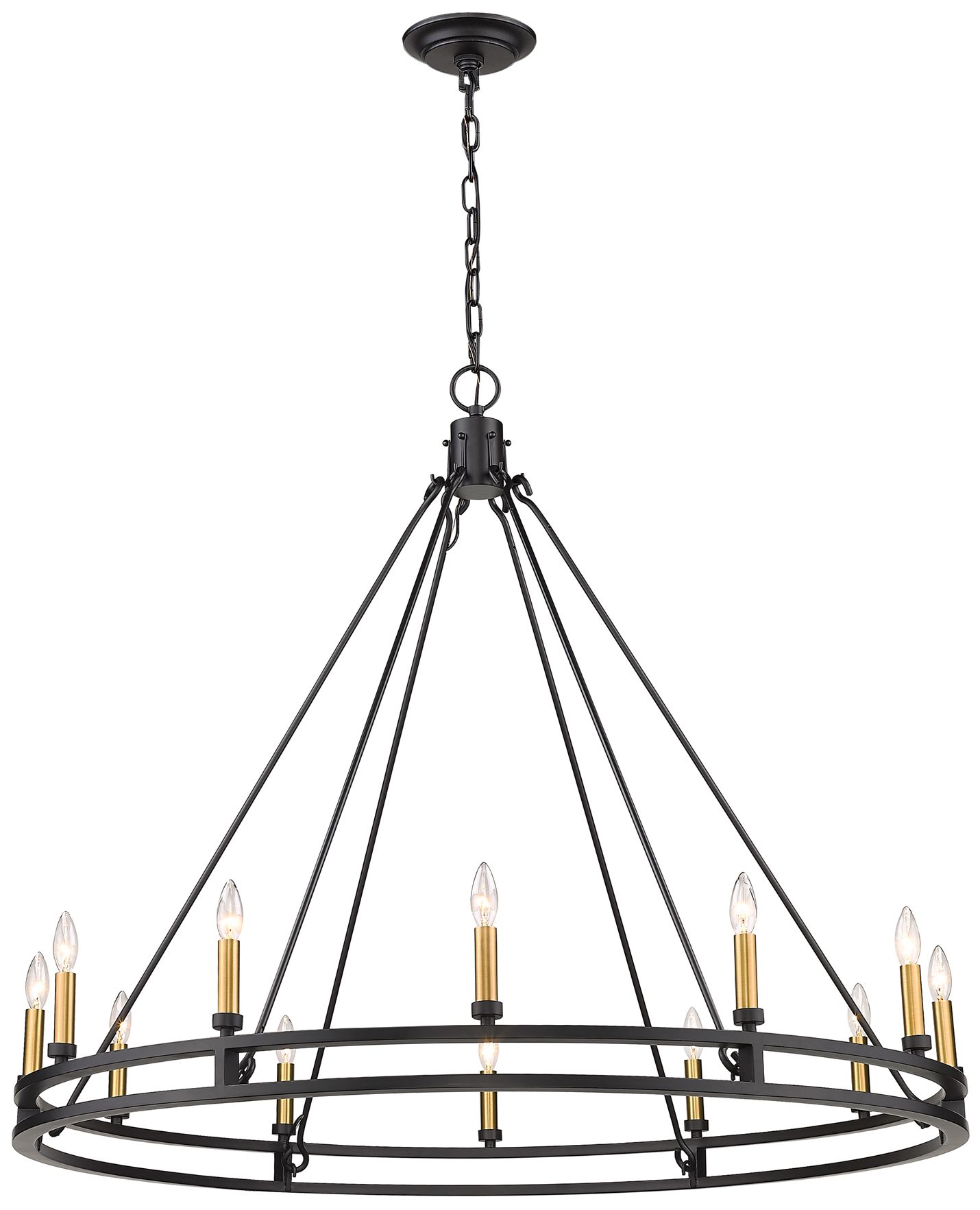 Image 6 Dennison by Z-Lite Matte Black 47.75 inch 12 Light Chandelier more views