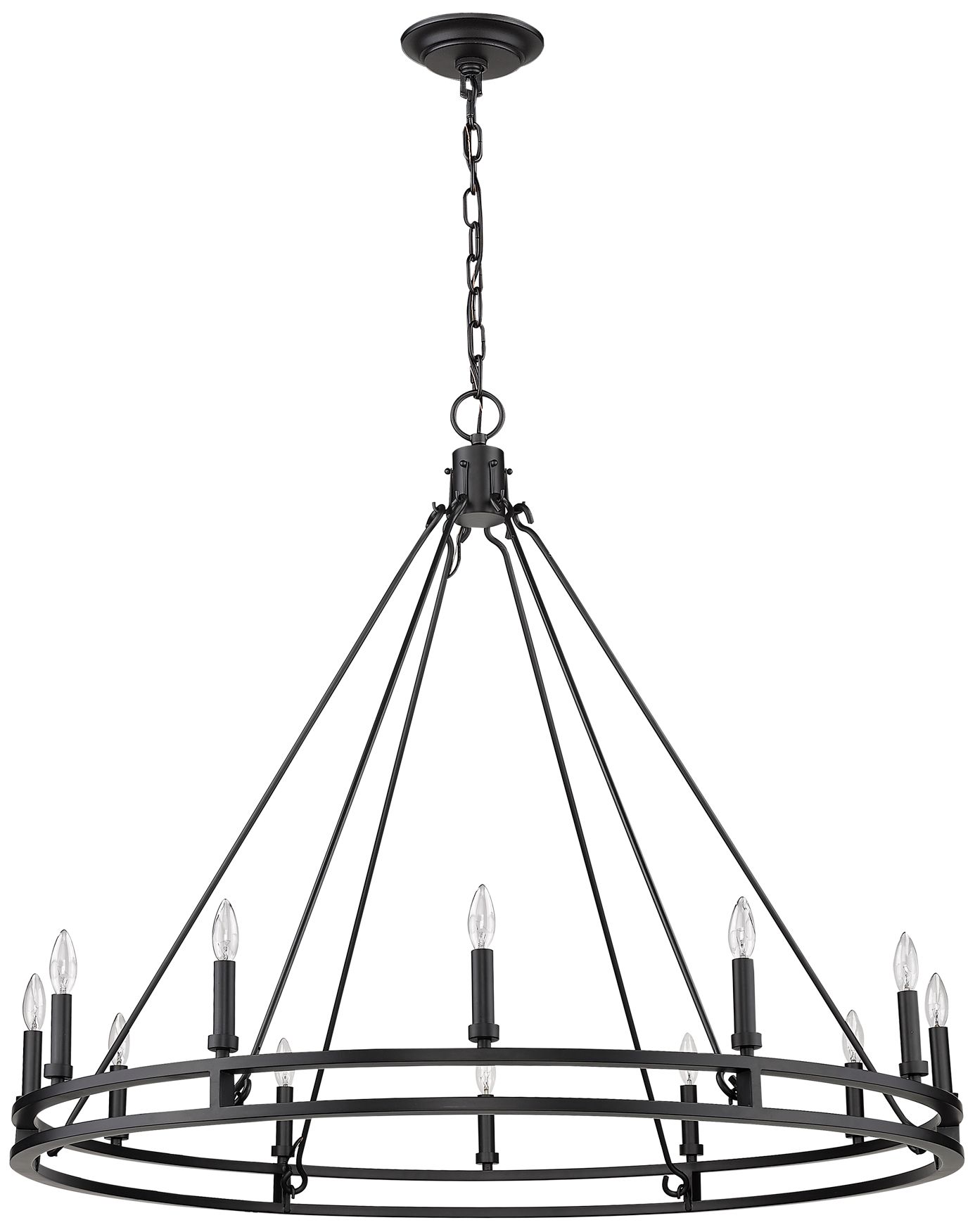 Image 7 Dennison by Z-Lite Matte Black 47.75 inch 12 Light Chandelier more views