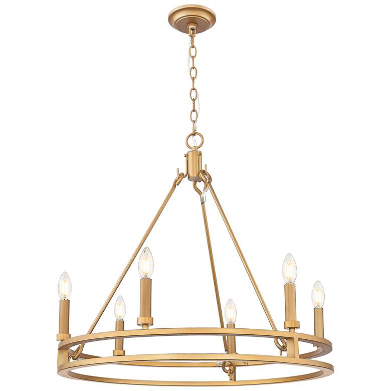 Image 1 Dennison by Z-Lite Signature Brass 6 Light Chandelier