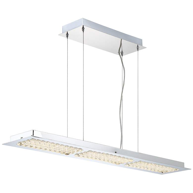 Image 1 Denso 39 1/2 inch Wide Chrome 3-LED Kitchen Island Light Pendant