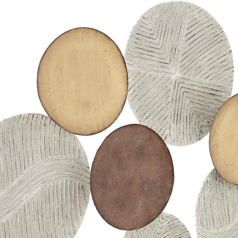 Image 3 Denson 44 1/4" Wide Gold Bronze White-Washed Disk Wall Art more views
