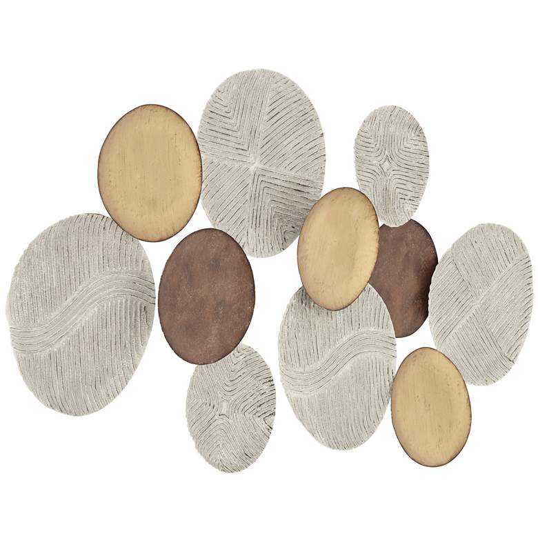 Image 5 Denson 44 1/4" Wide Gold Bronze White-Washed Disk Wall Art more views