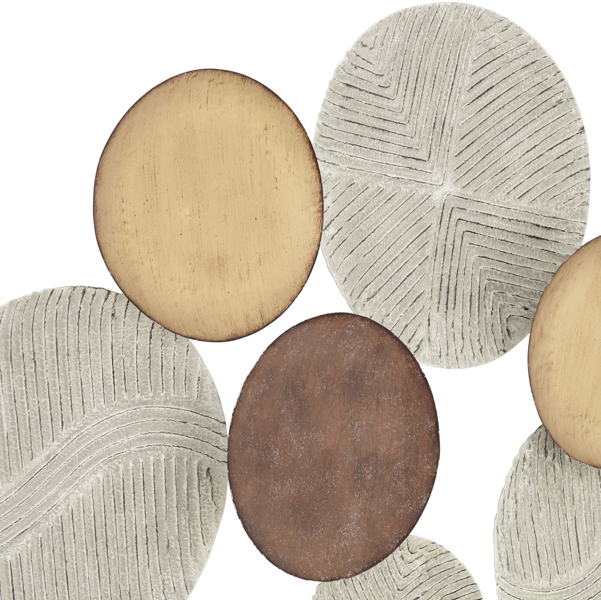 Denson 44 1/4" Wide Gold Bronze White-Washed Disk Wall Art Image 3