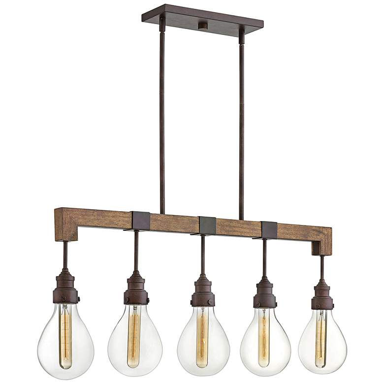 Image 3 Denton 36 inch Wide Industrial Iron Kitchen Island Light Pendant more views