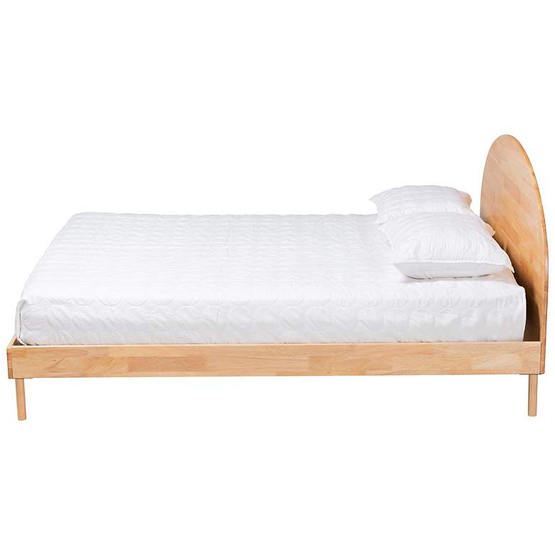 Image 7 Denton Natural Brown Wood Queen Size Platform Bed more views