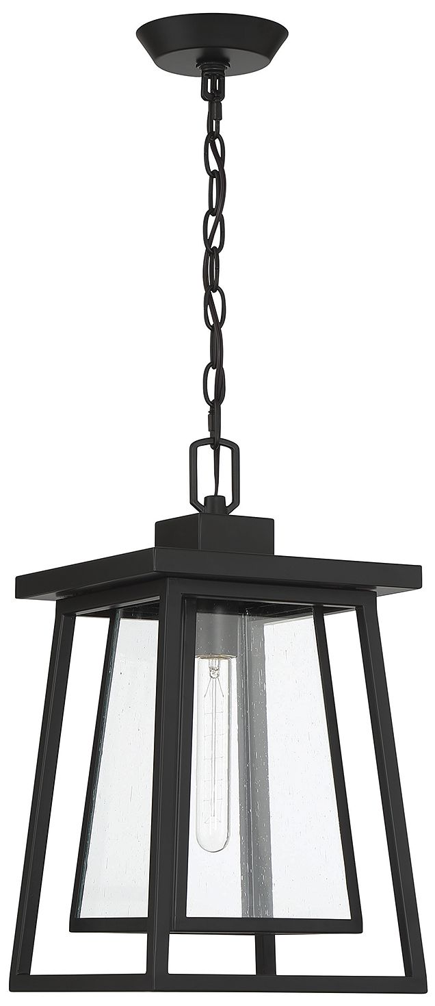 Image 2 Denver 1-Light Outdoor Hanging Lantern in Matte Black more views
