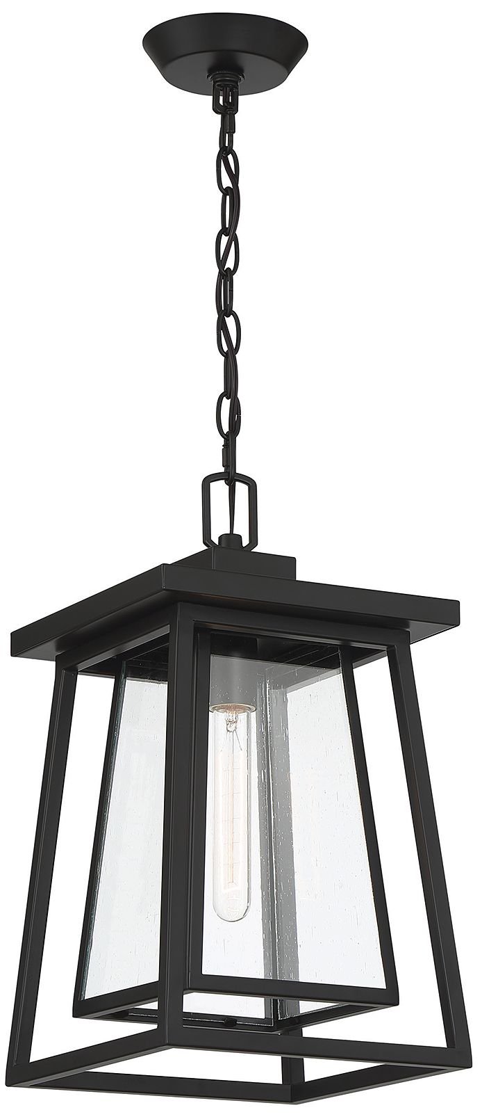 Image 3 Denver 1-Light Outdoor Hanging Lantern in Matte Black more views