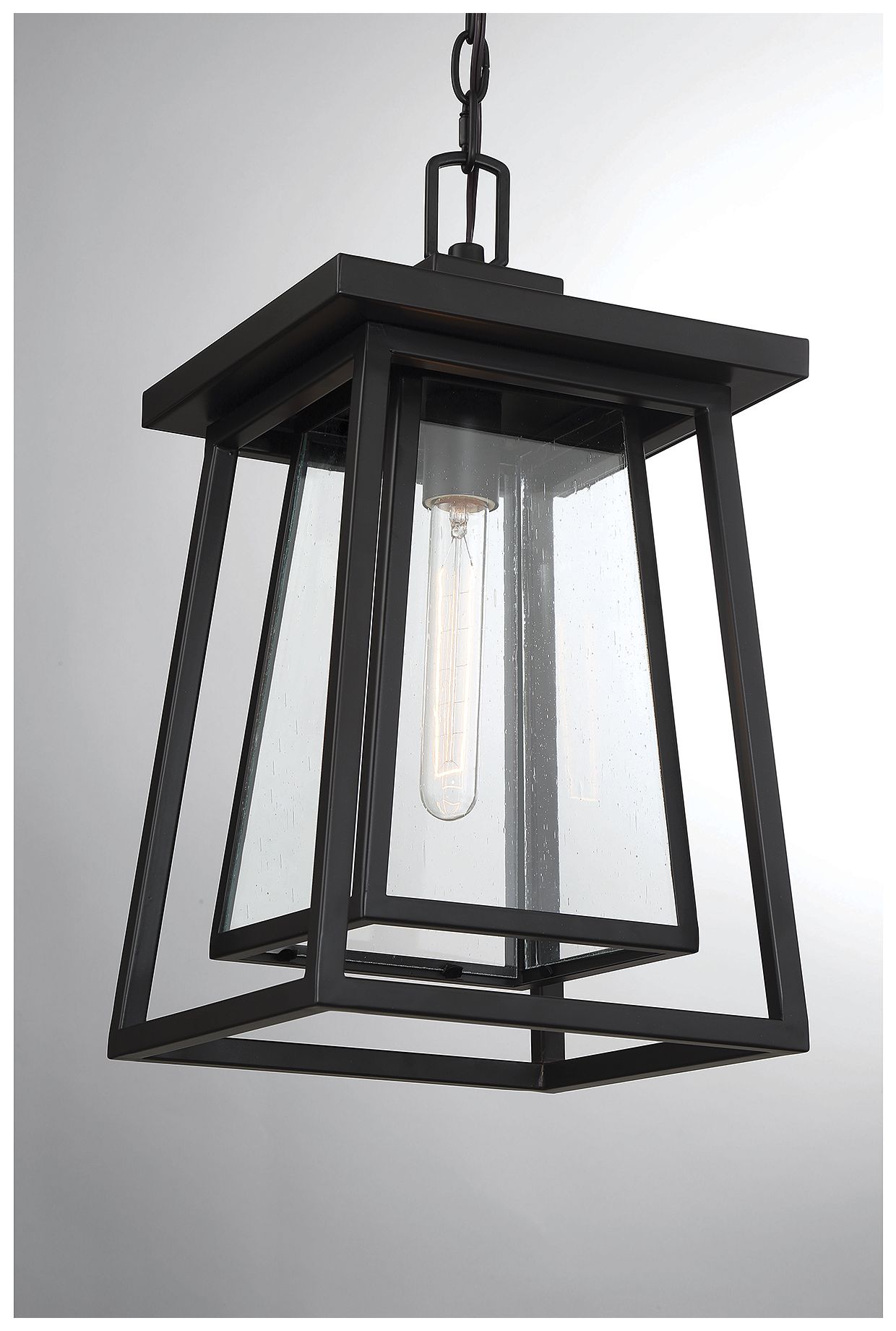 Image 6 Denver 1-Light Outdoor Hanging Lantern in Matte Black more views