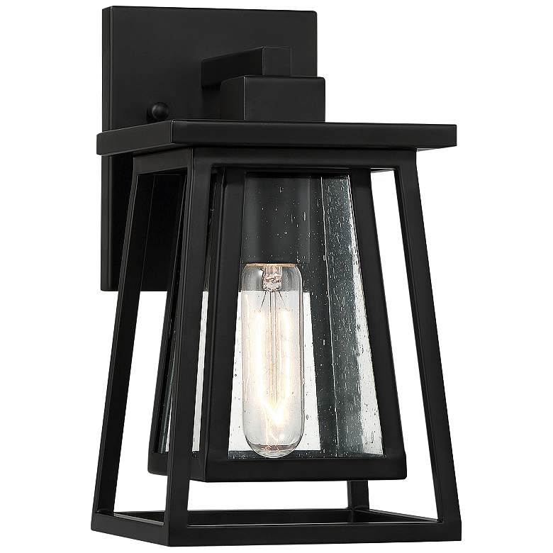 Image 1 Denver 1-Light Outdoor Wall Lantern in Matte Black