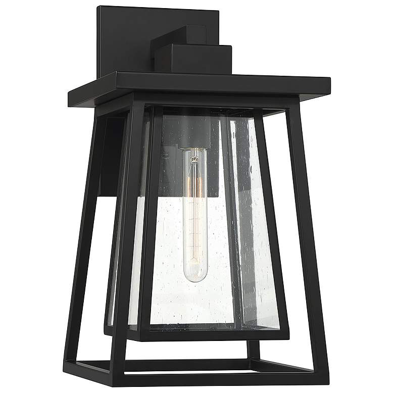 Image 1 Denver 1-Light Outdoor Wall Lantern in Matte Black