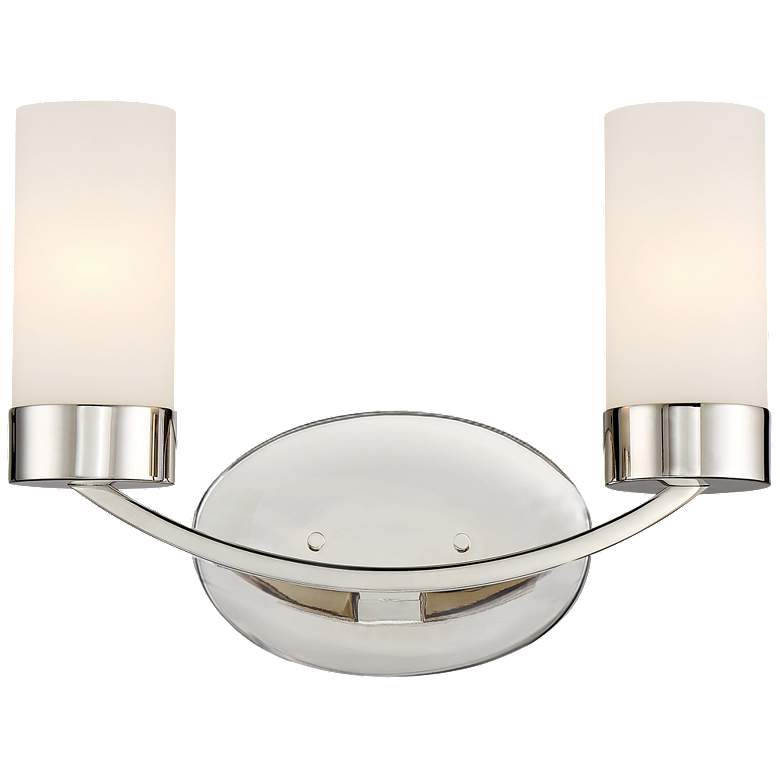 Image 1 Denver; 2 Light; Vanity Fixture; Polished Nickel Finish