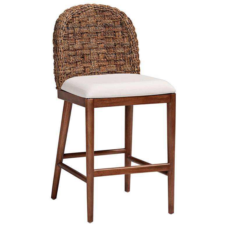 Image 2 Denver 23" Walnut Brown Seagrass Counter Stool