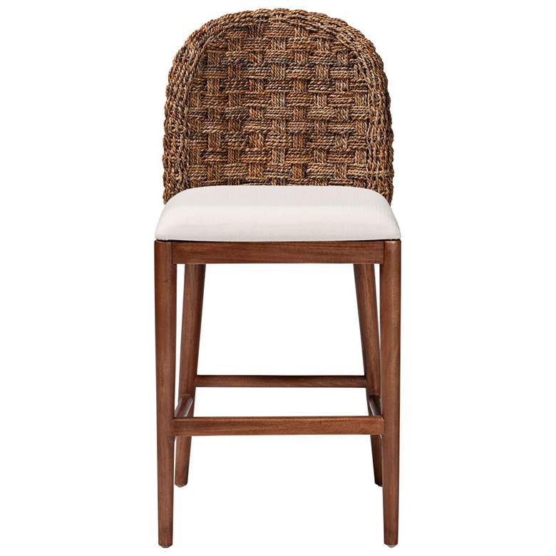 Image 6 Denver 23" Walnut Brown Seagrass Counter Stool more views