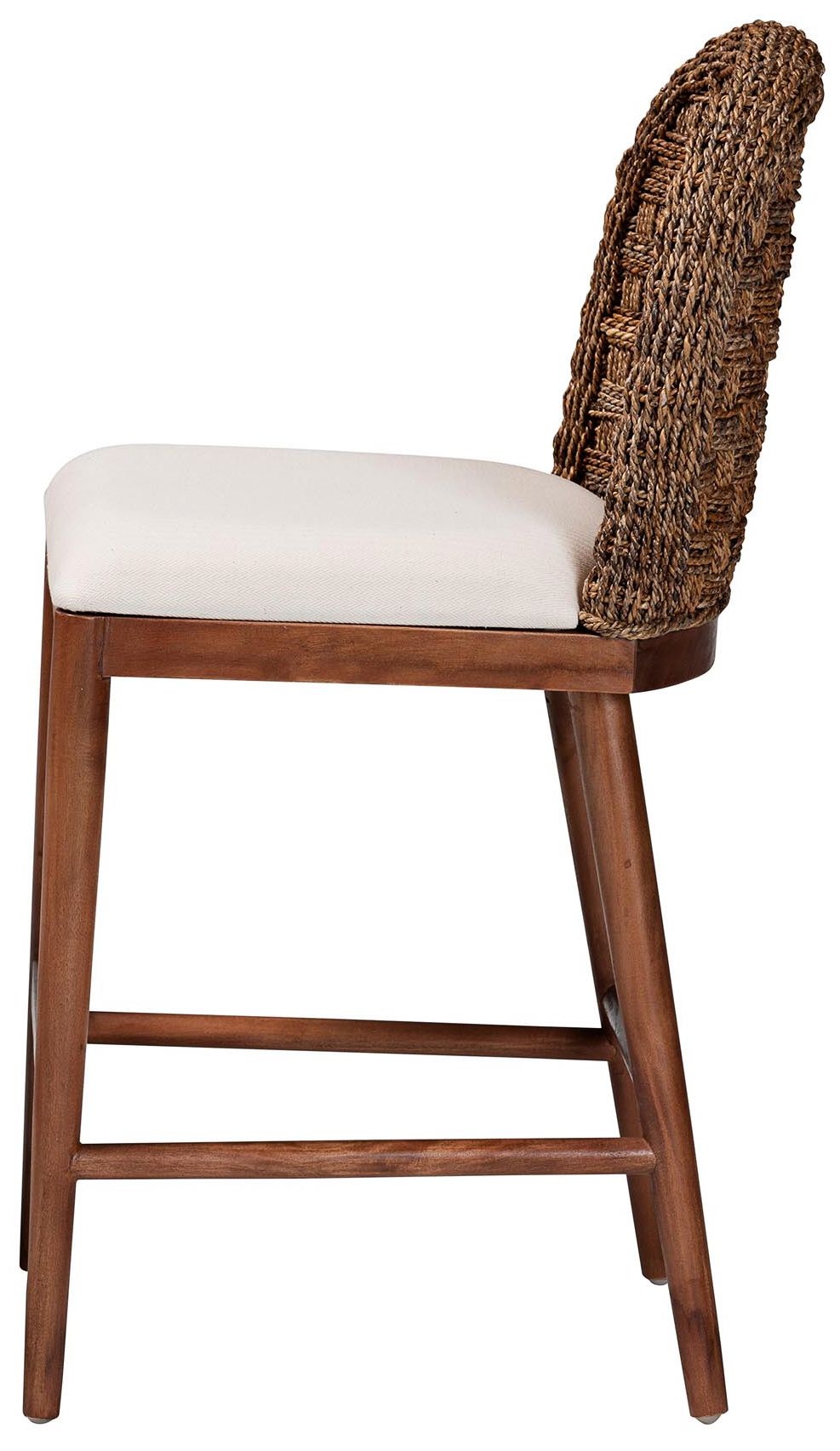 Denver 23" Walnut Brown Seagrass Counter Stool