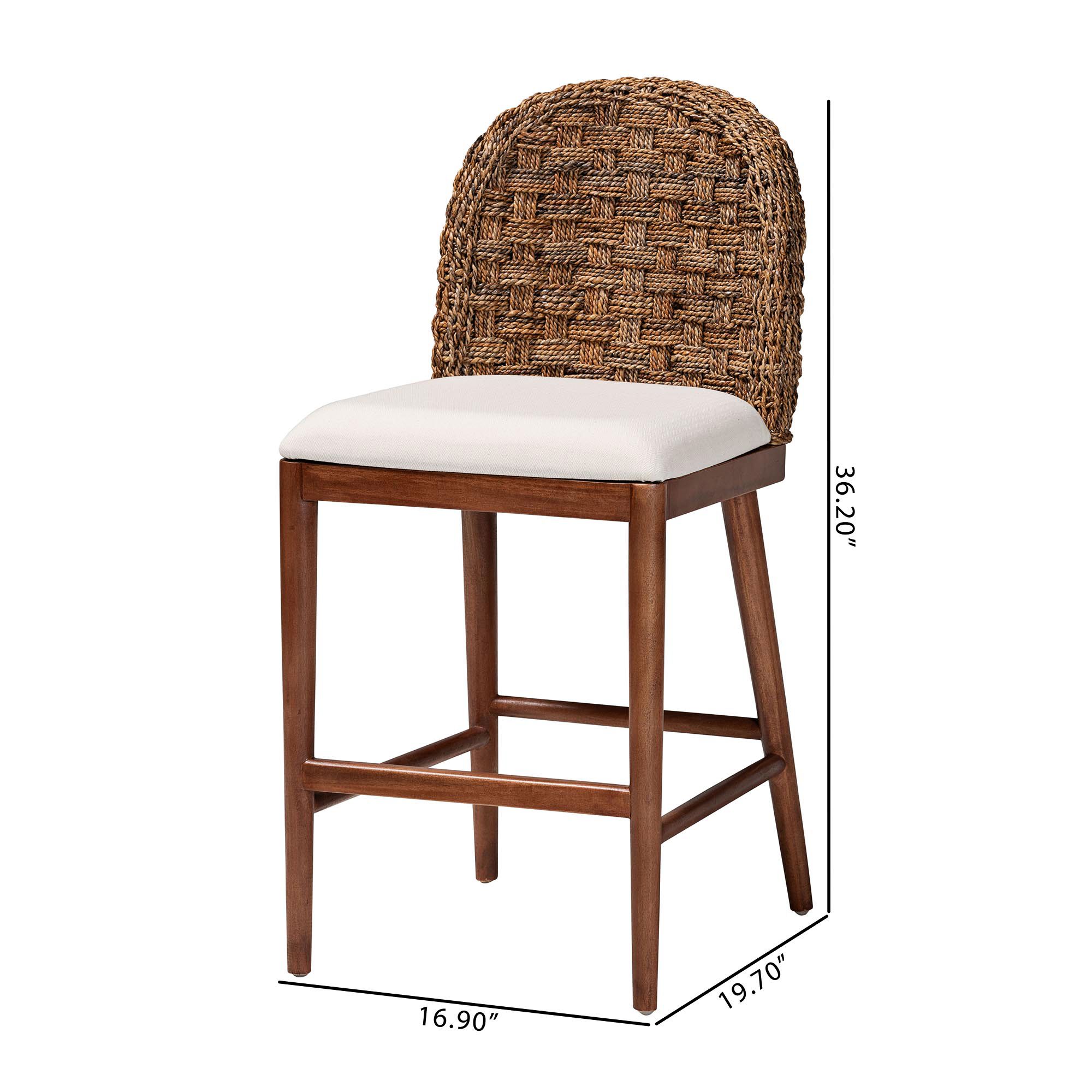 Denver 23" Walnut Brown Seagrass Counter Stool