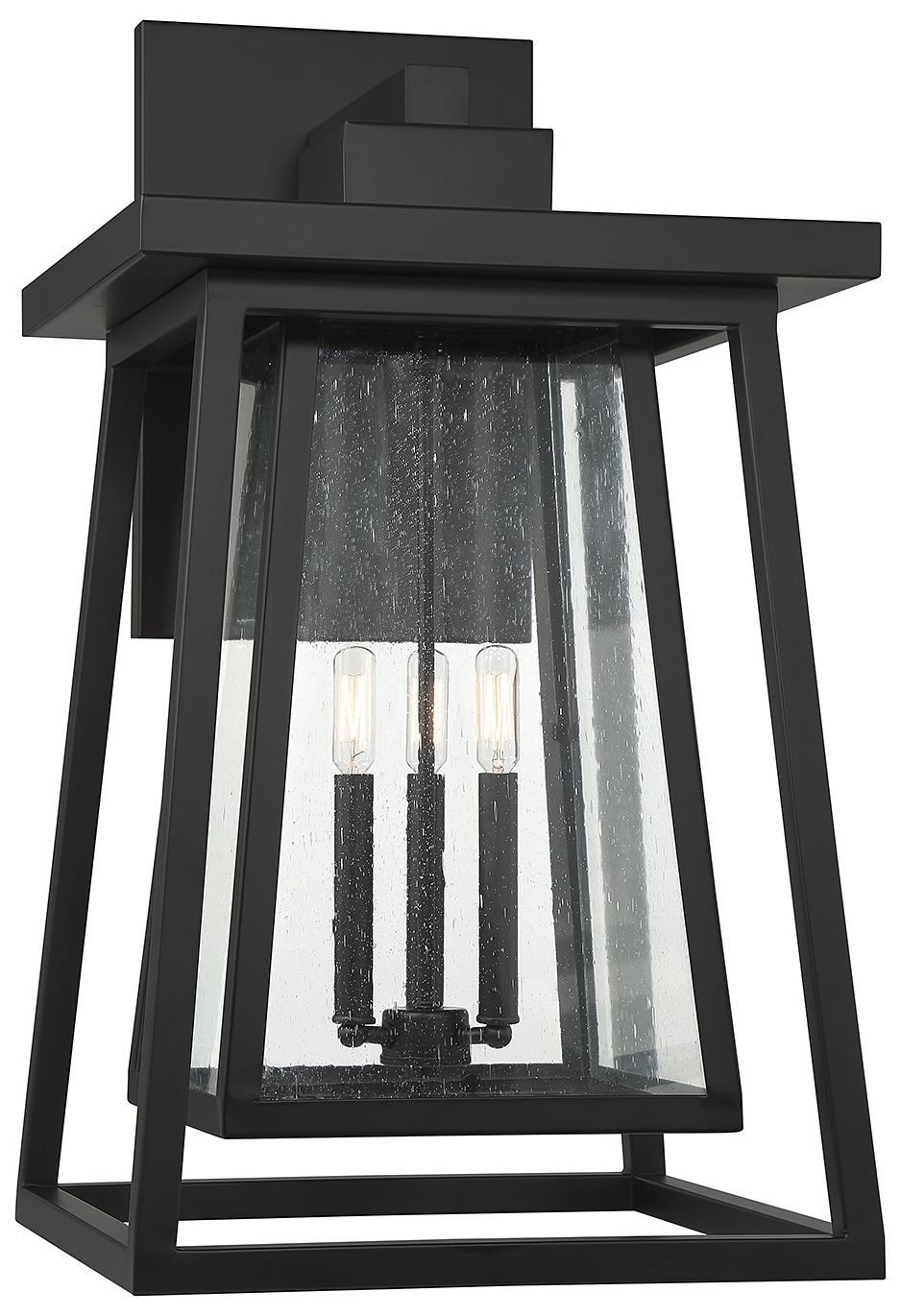 Denver 3-Light Outdoor Wall Lantern in Matte Black