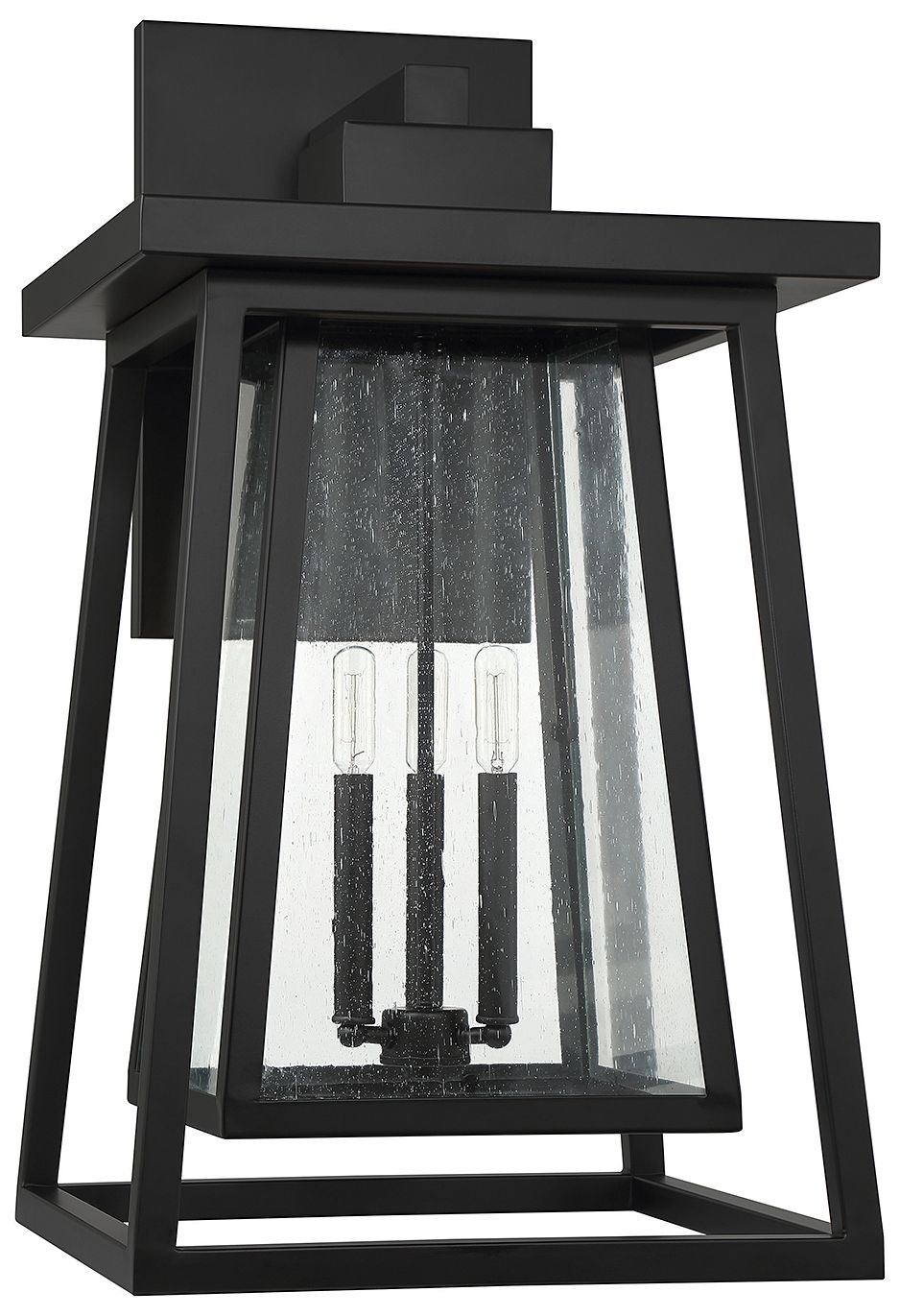 Image 2 Denver 3-Light Outdoor Wall Lantern in Matte Black more views