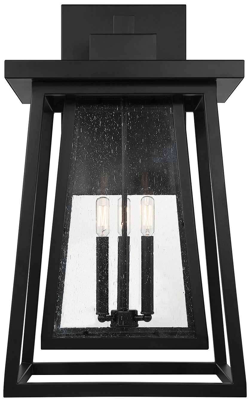 Image 3 Denver 3-Light Outdoor Wall Lantern in Matte Black more views