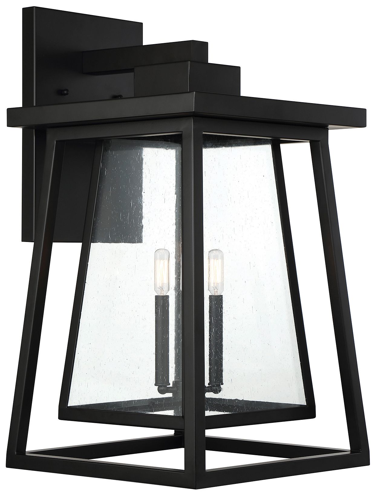Image 4 Denver 3-Light Outdoor Wall Lantern in Matte Black more views