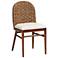 Denver Walnut Brown Wood and Seagrass Dining Chair
