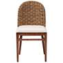 6_Denver Walnut Brown Wood and Seagrass Dining Chair more views
