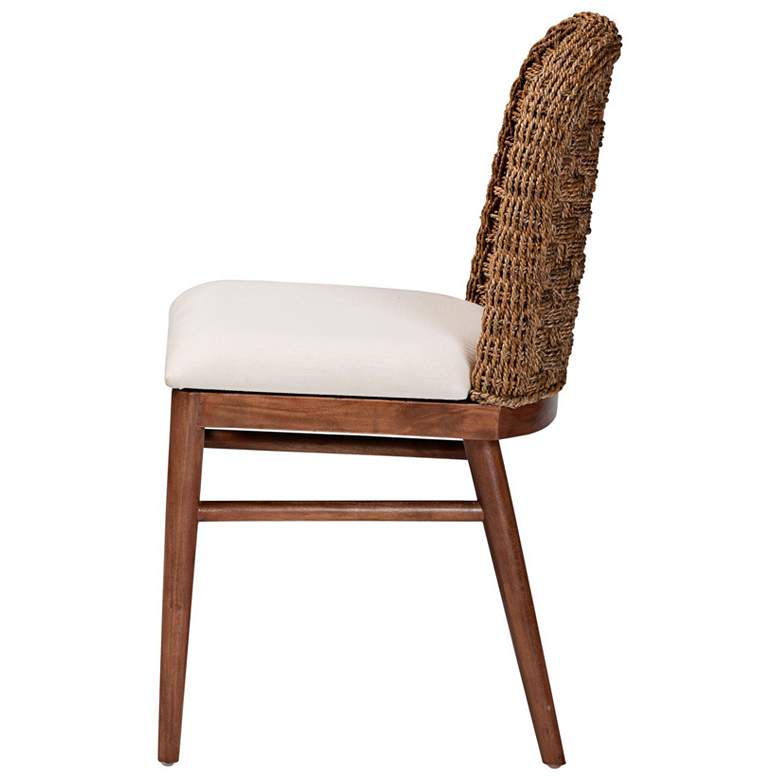 Image 7 Denver Walnut Brown Wood and Seagrass Dining Chair more views