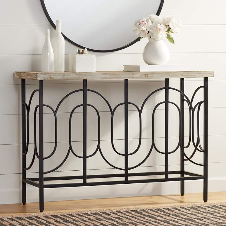 Image 1 Deny 45 1/2 inch Wide Wood and Metal Console Table