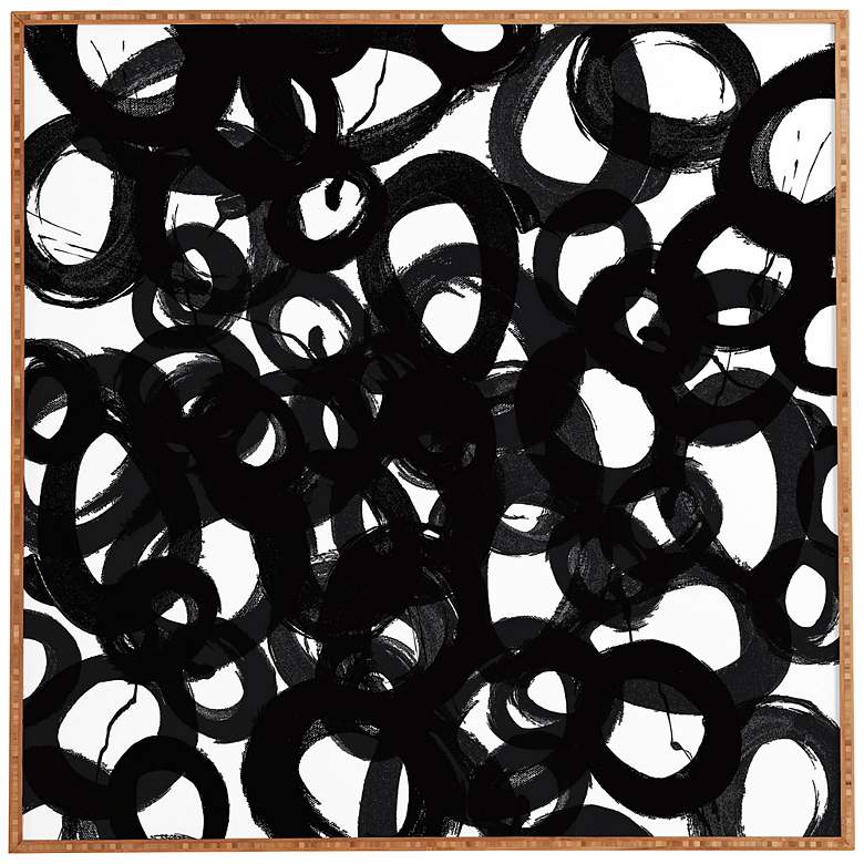 Image 1 DENY Design Black Circles 20" Square Wall Art