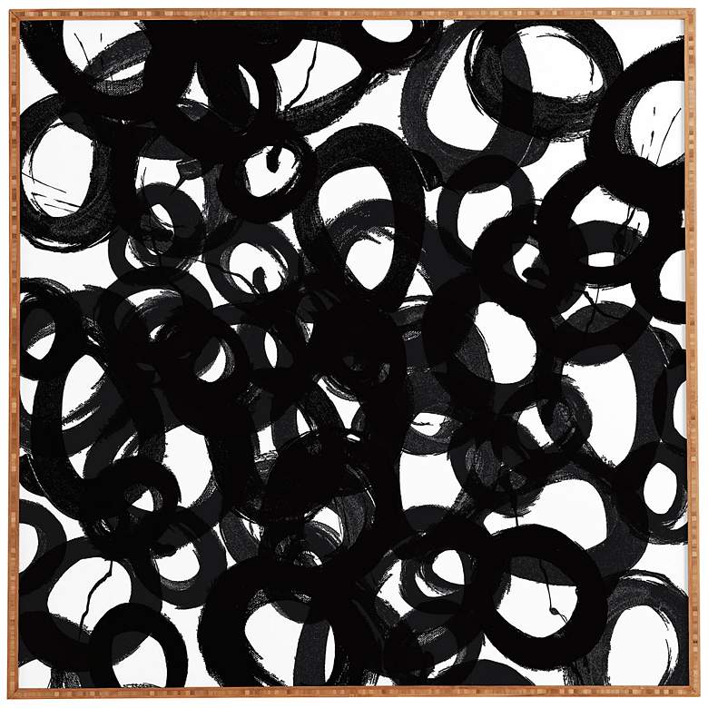 Image 1 DENY Design Black Circles 30 inch Square Wall Art