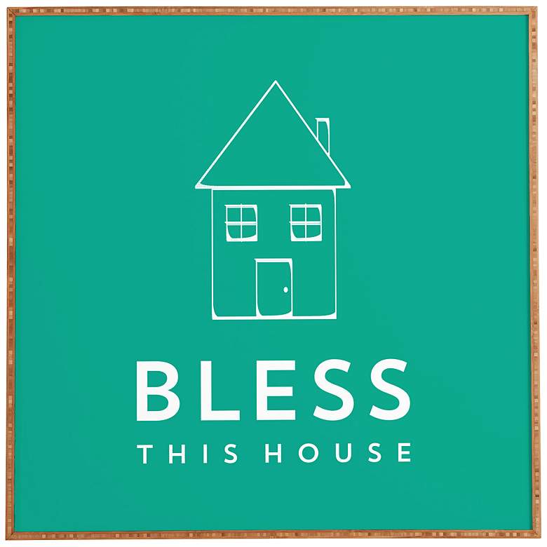 Image 1 DENY Design Bless This House 30 inch Square Wall Art